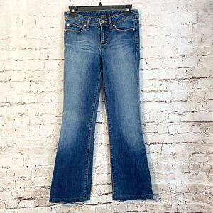 Tory Burch Classic Bootcut Jeans Denim Medium Wash Low Rise Size 25 Waist